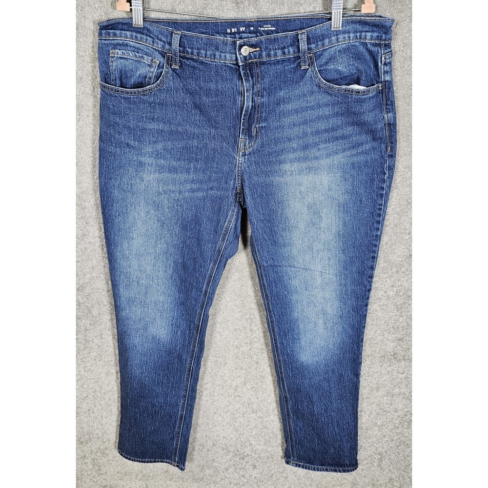 Old Navy Mid Rise WOW Boyfriend Jeans Womens Sz 16 Blue Medium Wash 5 Pocket